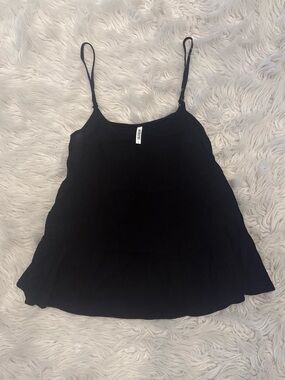 Black Tiered Spaghetti-Strap Tank Top - Women